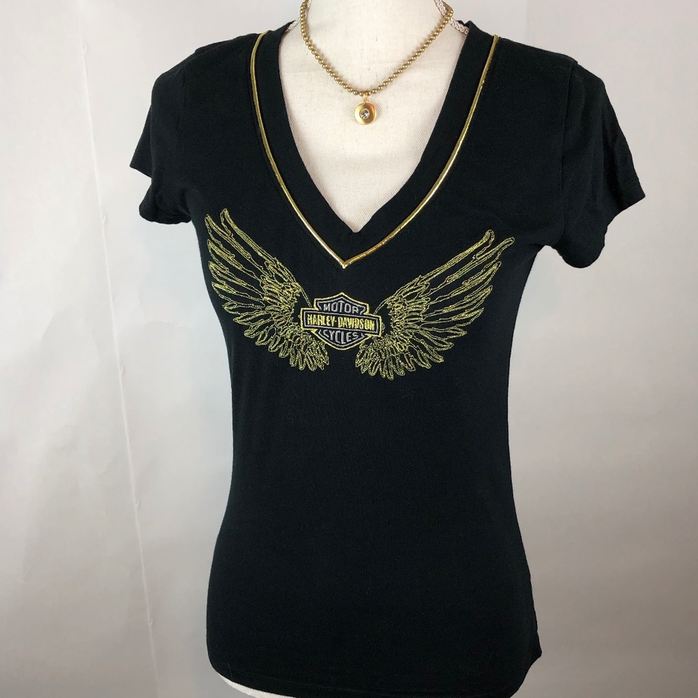 Harley-Davidson Shirt with Gold trim Size M